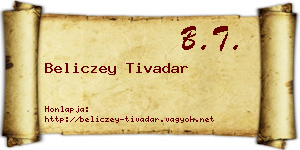 Beliczey Tivadar névjegykártya