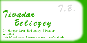 tivadar beliczey business card